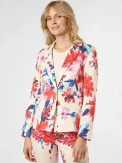 More & More Blazer*Damen Blazer rot weiß gemustert