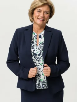 Frank Walder Blazer*Damen Blazer marine blau uni