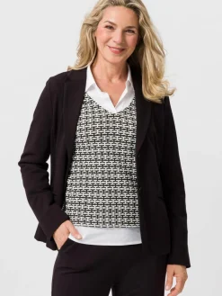 Frank Walder Blazer*Damen Blazer schwarz uni