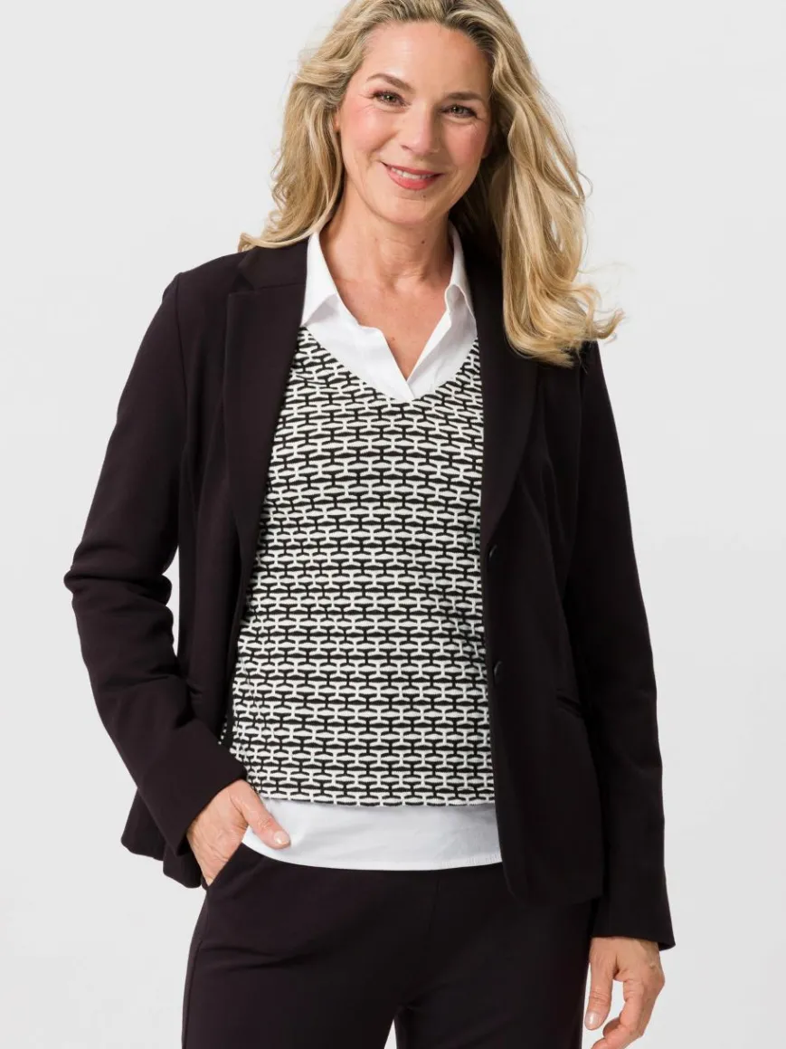 Frank Walder Blazer*Damen Blazer schwarz uni