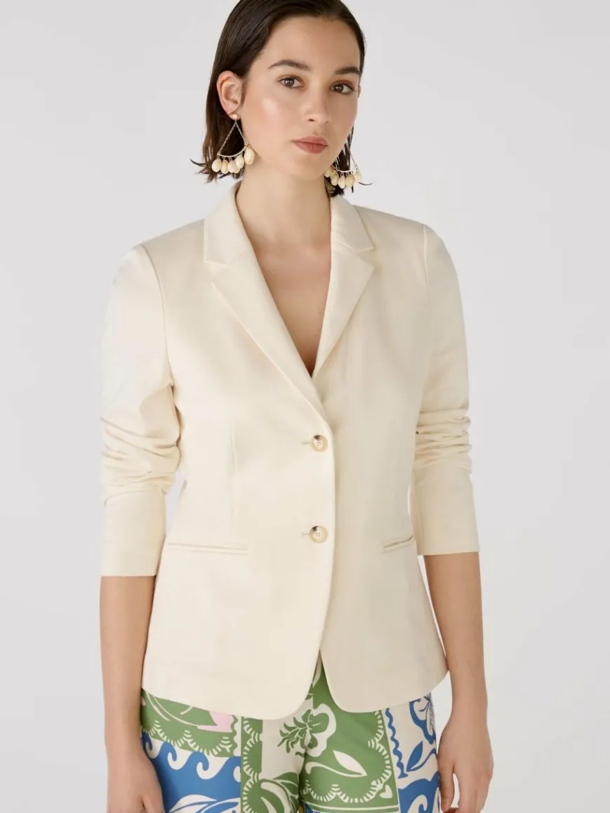 Oui Blazer*Damen Blazer weiß uni