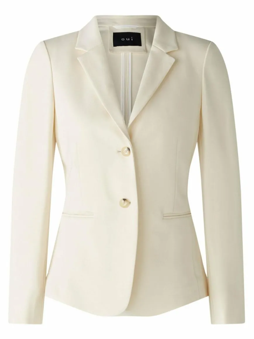 Oui Blazer*Damen Blazer weiß uni
