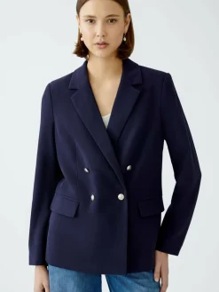 Oui Blazer*Damen Blazer blau uni
