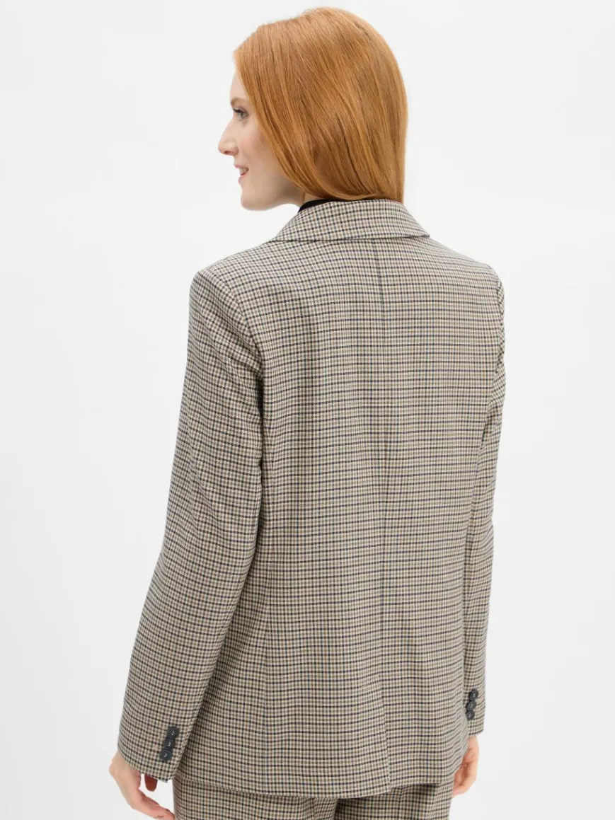 More & More Blazer*Damen Blazer beige kariert