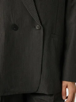 IPURI Blazer*Damen Blazer grau gestreift