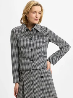 More & More Blazer*Damen Blazer schwarz beige gemustert