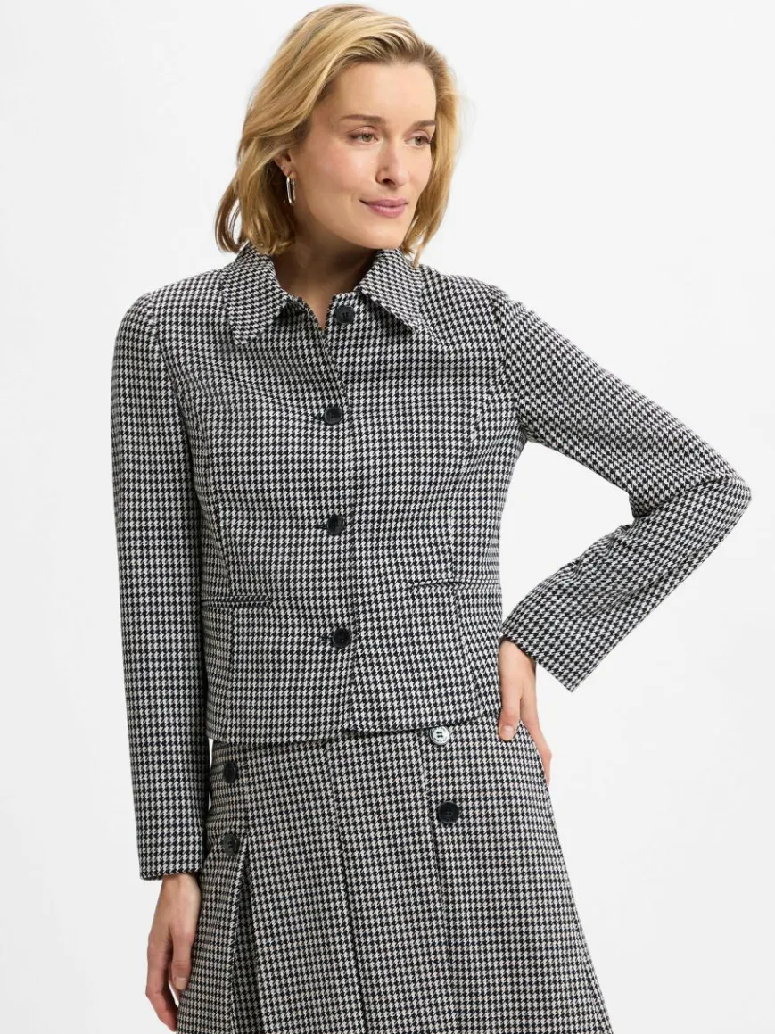 More & More Blazer*Damen Blazer schwarz beige gemustert