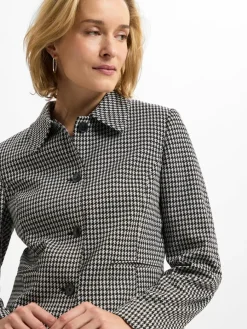 More & More Blazer*Damen Blazer schwarz beige gemustert