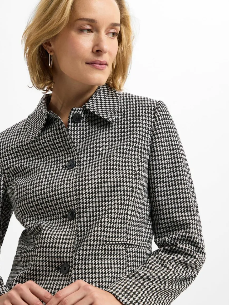 More & More Blazer*Damen Blazer schwarz beige gemustert