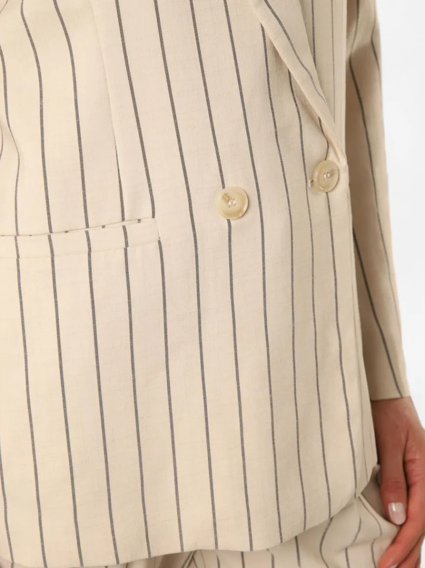 IPURI Blazer*Damen Blazer sand gestreift