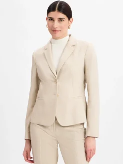 More & More Blazer*Damen Blazer sand strukturiert