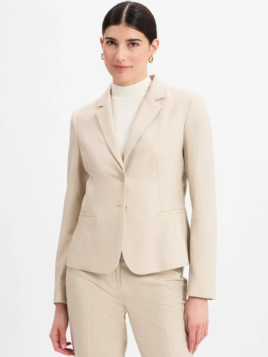More & More Blazer*Damen Blazer sand strukturiert