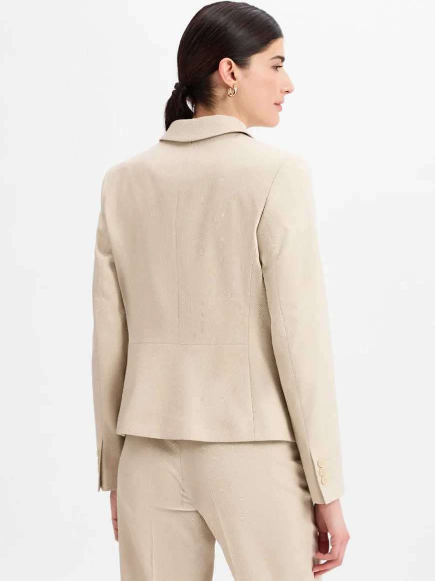 More & More Blazer*Damen Blazer sand strukturiert