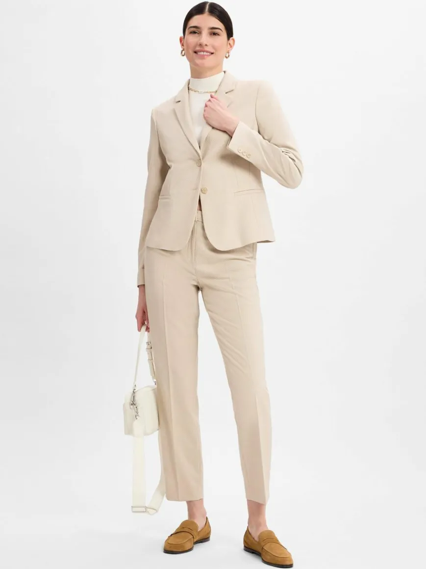 More & More Blazer*Damen Blazer sand strukturiert