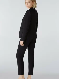 Oui Blazer*Damen Blazer schwarz uni
