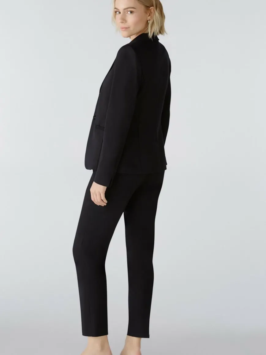 Oui Blazer*Damen Blazer schwarz uni