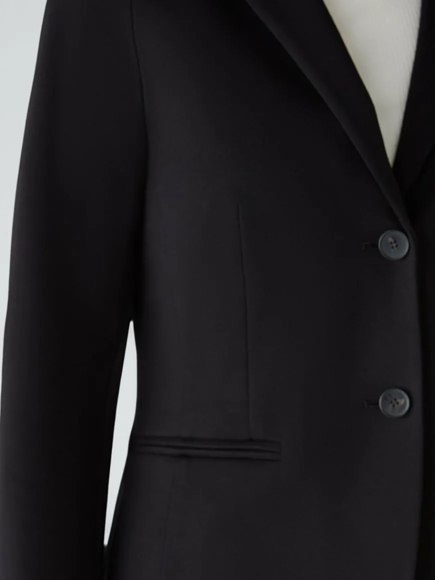 Oui Blazer*Damen Blazer schwarz uni