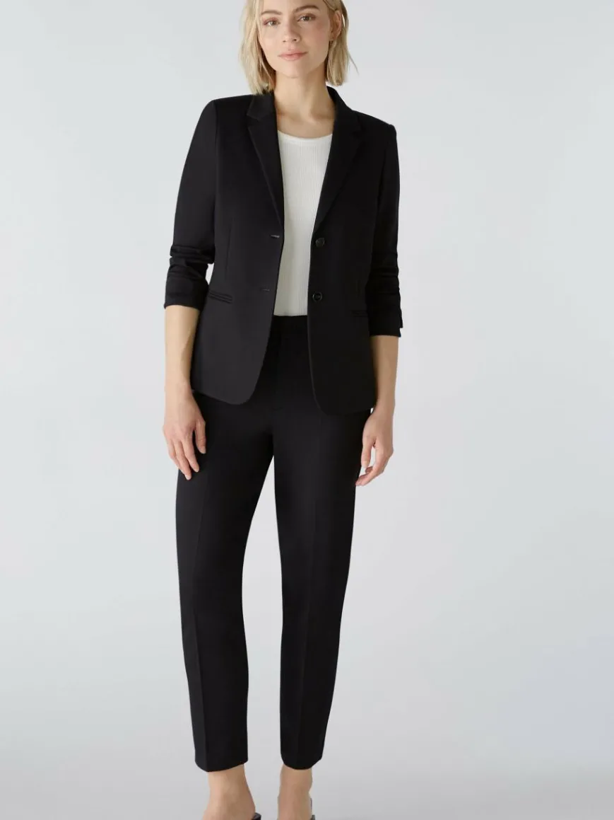 Oui Blazer*Damen Blazer schwarz uni