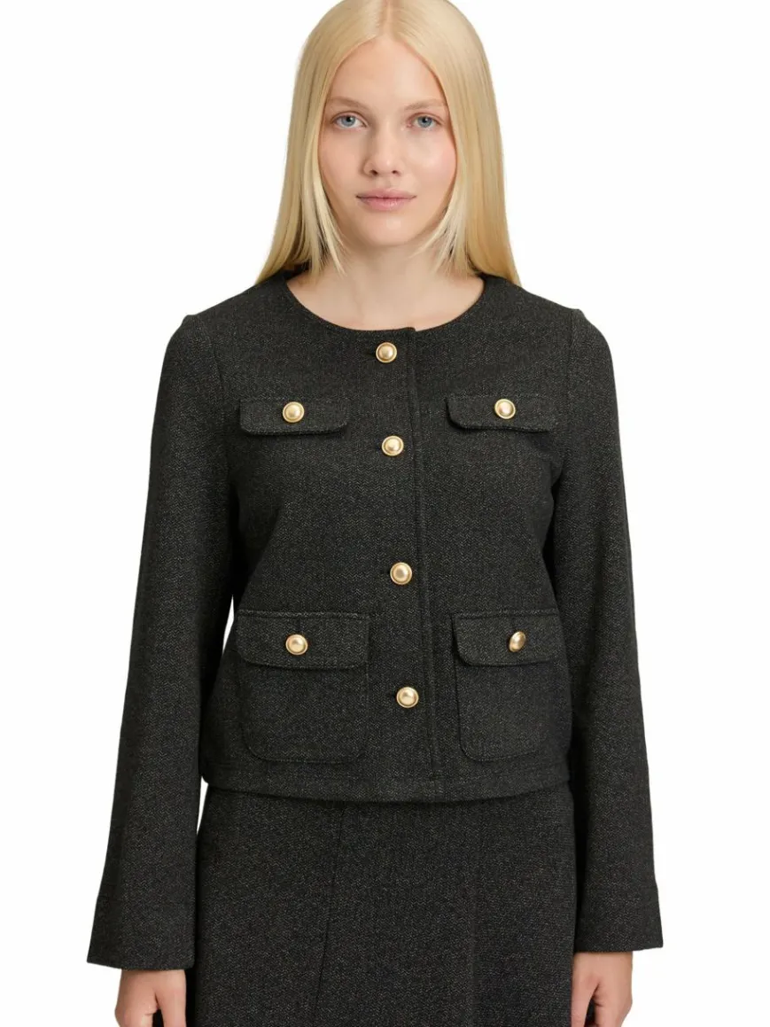 Cartoon Blazer*Damen Blazer schwarz gemustert