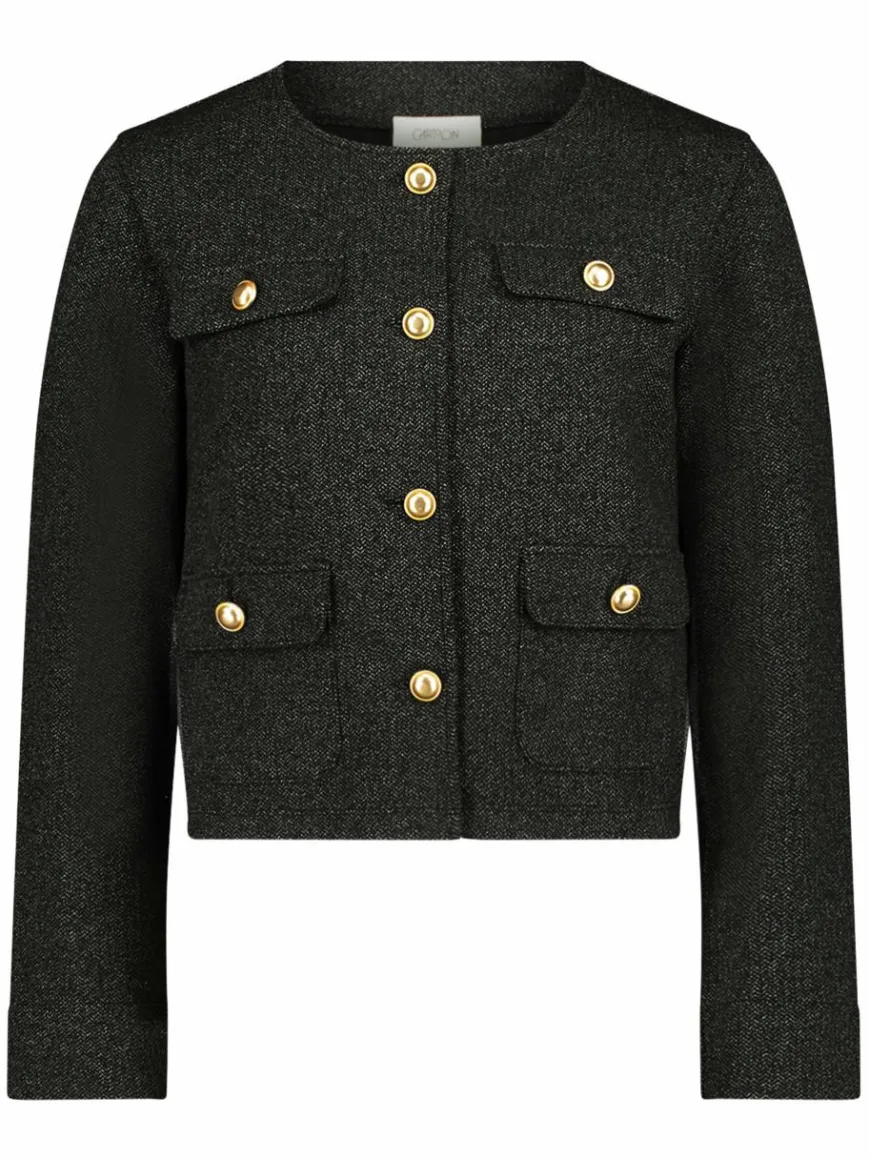 Cartoon Blazer*Damen Blazer schwarz gemustert