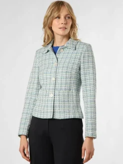 More & More Blazer*Damen Blazer aqua weiß kariert