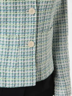 More & More Blazer*Damen Blazer aqua weiß kariert