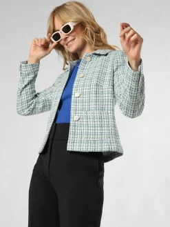 More & More Blazer*Damen Blazer aqua weiß kariert