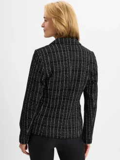 comma Blazer*Damen Blazer schwarz weiß kariert