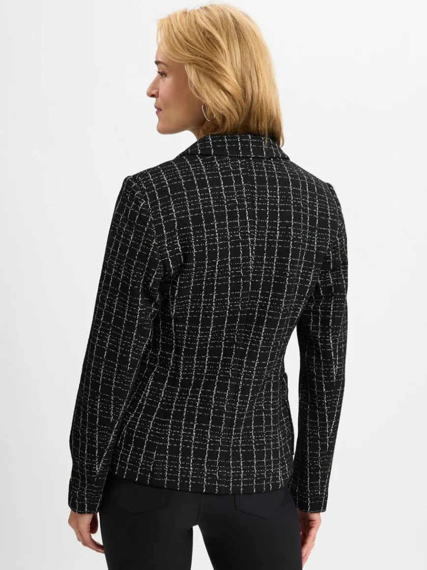 comma Blazer*Damen Blazer schwarz weiß kariert