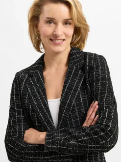 comma Blazer*Damen Blazer schwarz weiß kariert