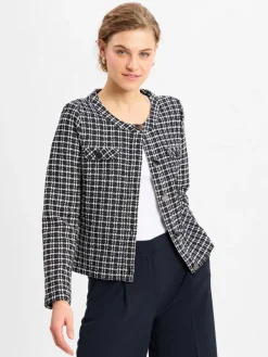 More & More Blazer*Damen Blazer schwarz weiß kariert