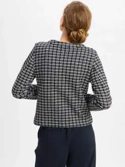 More & More Blazer*Damen Blazer schwarz weiß kariert