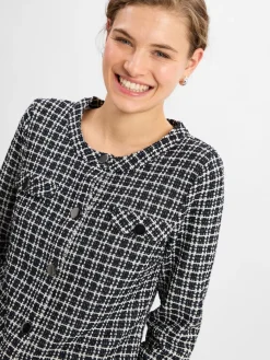 More & More Blazer*Damen Blazer schwarz weiß kariert