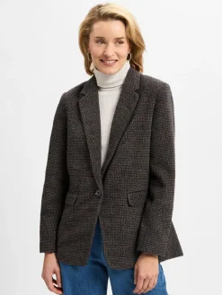 Opus Blazer*Damen Blazer - Jendala marine braun gemustert