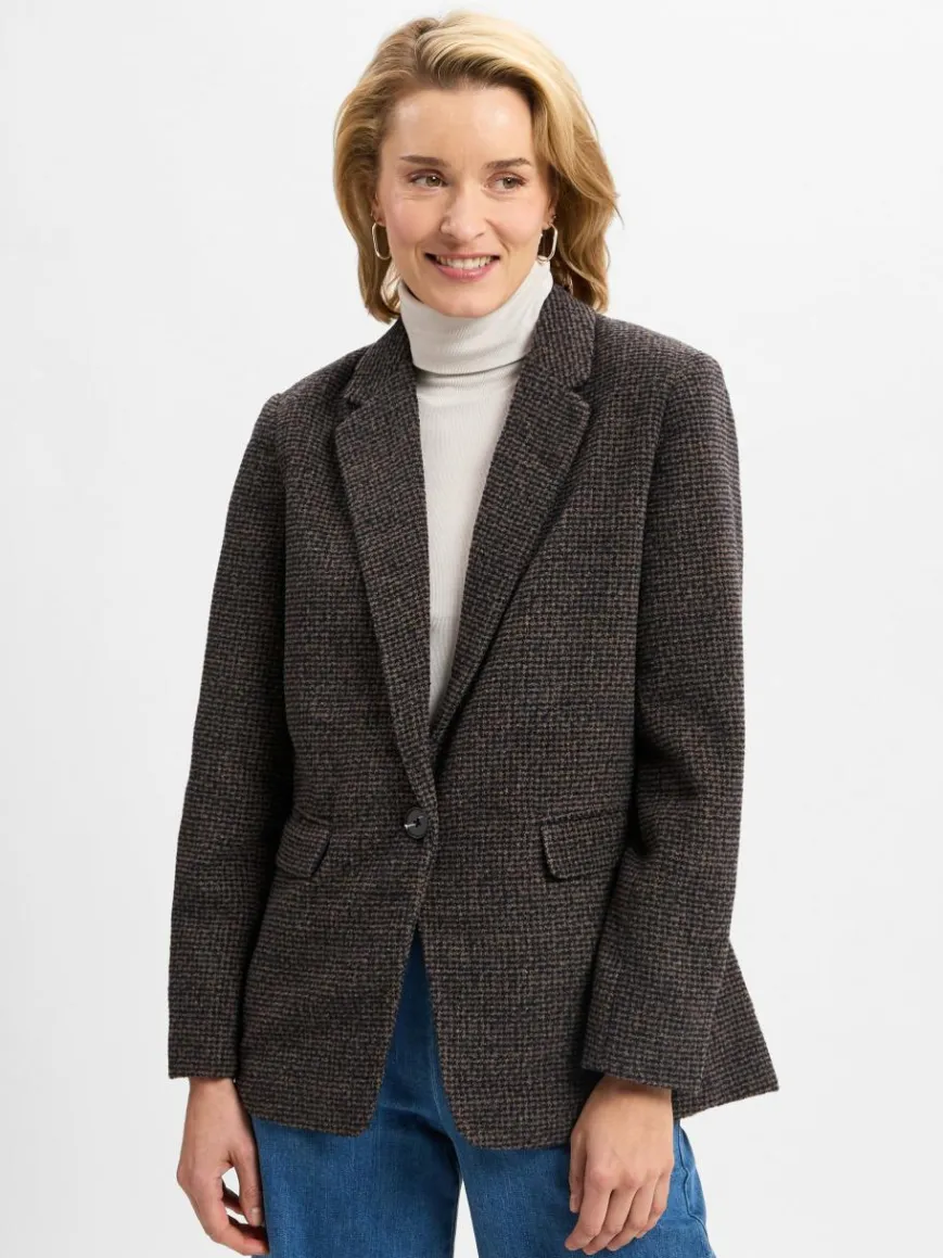 Opus Blazer*Damen Blazer - Jendala marine braun gemustert