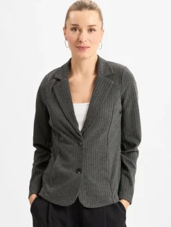 soyaconcept® Blazer*Damen Blazer - SC-IVA 3 anthrazit gestreift