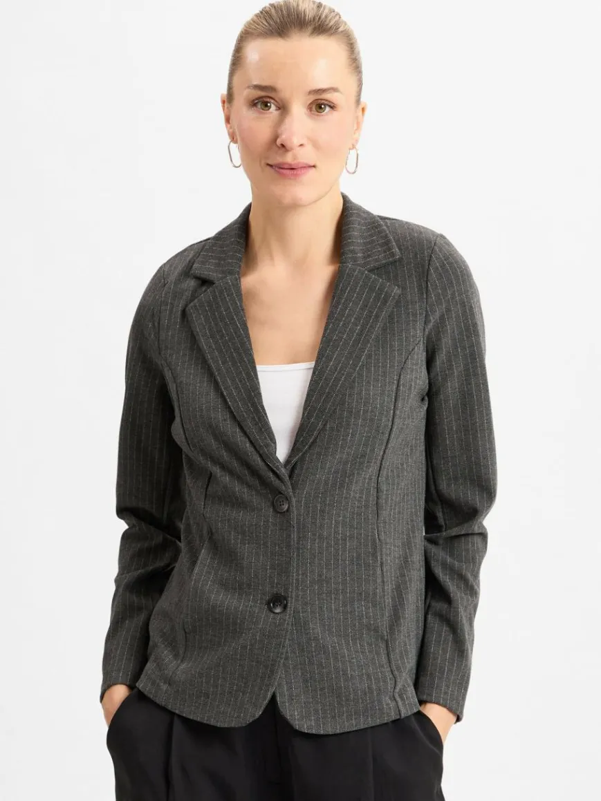 soyaconcept® Blazer*Damen Blazer - SC-IVA 3 anthrazit gestreift