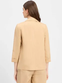 zero Blazer*Damen Blazer mit Leinen-Anteil beige uni