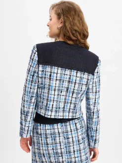 BOSS Blazer*Damen Blazer mit Woll-Anteil - Josola marine blau kariert