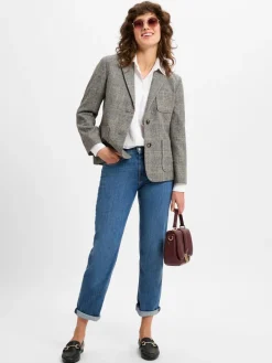 Tommy Hilfiger Blazer*Damen Blazer mit Wollanteil grau braun kariert