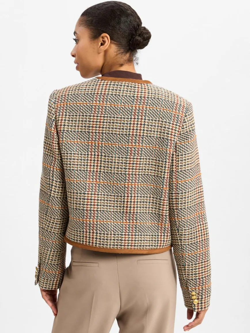 Tommy Hilfiger Blazer*Damen Blazer mit Woll-Anteil camel gestreift