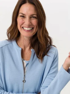 Frank Walder Sweatshirts & Sweatjacken*Damen Blazerjacke hellblau blau uni