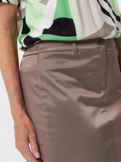 Frank Walder Röcke*Damen Bleistiftrock taupe braun uni