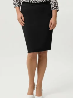 Frank Walder Röcke*Damen Bleistiftrock schwarz uni