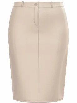 Frank Walder Röcke*Damen Bleistiftrock beige uni