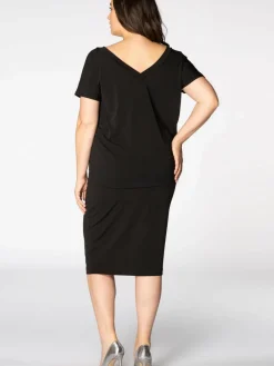 YOEK Röcke*Damen Bleistiftrock schwarz uni