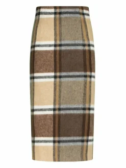 Nicowa Röcke*Damen Bleistiftrock - LANOWA braun kariert