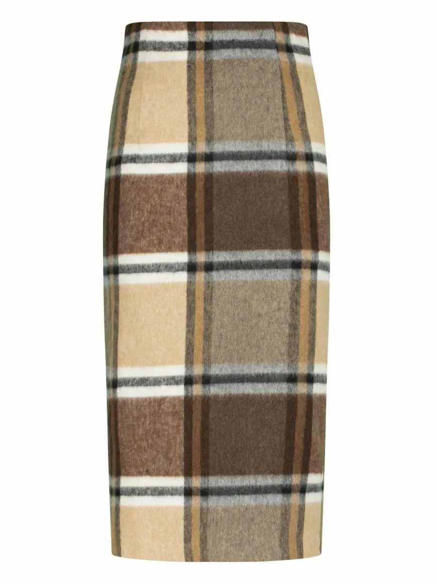 Nicowa Röcke*Damen Bleistiftrock - LANOWA braun kariert