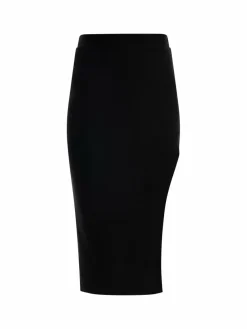 Faina Röcke*Damen Bleistiftrock in Glitzer-Optik schwarz uni