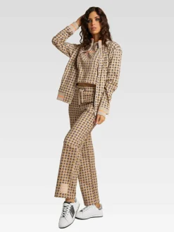 Carlo Colucci Sweatshirts & Sweatjacken*Damen Blouson - Dallinger beige kariert